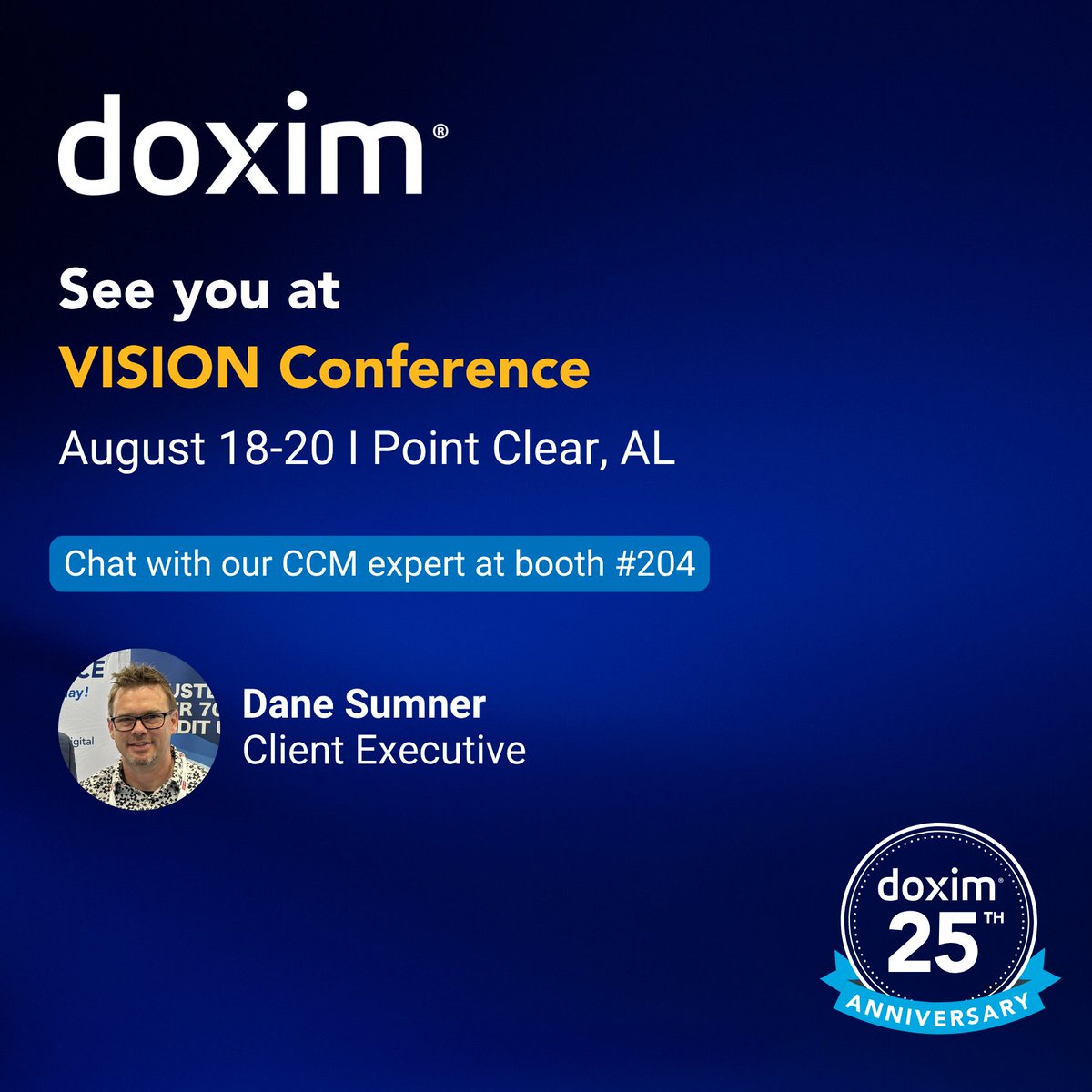 Credit Unions: Will you be at the VISION Conference?

See you at booth 204, where you'll learn why so many credit unions turn to Doxim for print &amp; mail, eStatements, personalized video, and much more.

#CreditUnions #MemberCommunications #MemberExperience #CCM