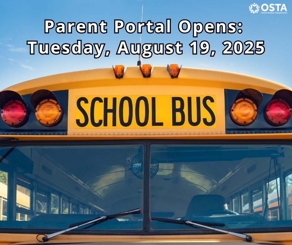 2025-2026 busing information will be available on Tuesday, August 19, through the Parent Portal. 

This online tool gives you secure access to your child's transportation details.

Before you can access the busing information, new and current users must have the same email