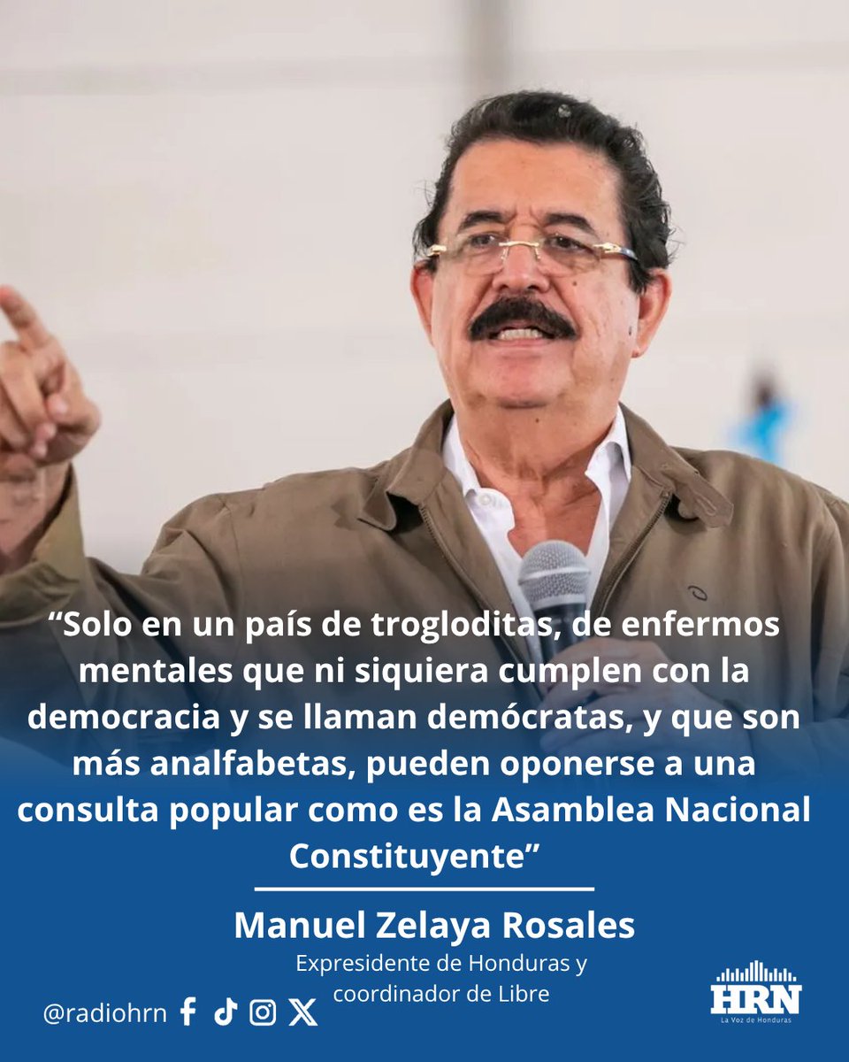 radiohrn's tweet photo. 🔴❗️#RadioHRN #EXCLUSIVA |🗣️ Declaraciones de Manuel Zelaya Rosales, expresidente de Honduras, sobre la Asamblea Nacional Constituyente, a través de #LaPregunta. 👇
https://t.co/GmSzQGKPo1 https://t.co/ABrG18wUUm