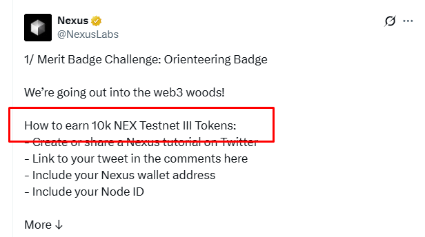 byTheGentleman's tweet photo. Get +10,000 points + Orienteering Badge from Nexus  

We’re still deep in @NexusLabs Testnet III - and right now you can earn 10,000 points by doing just a few simple steps:

Here’s what to do:

1. Write a Nexus tutorial (examples here: https://t.co/BfRCWt6uHr)
2. Post it on X (Twitter)
3.  Drop your tweet under this post:
👉https://t.co/bJyCNHgHIg
4. Include your Nexus wallet address + Node ID in the reply

🕒 Deadline: Friday, August 16th at 01:00 AM UTC
(That's August 15, 3:00 PM PST - don’t be late or it won’t count)

Bonus alpha: You can earn up to 3 Hidden Badges.
Not clear how exactly, but in past rounds, they rewarded people who went beyond the basics. Write 2–3 tutorials instead of one. Cover different parts of the ecosystem: nodes, attribution, community, etc.

This task is a perfect excuse to go deeper into Nexus and help others do the same.