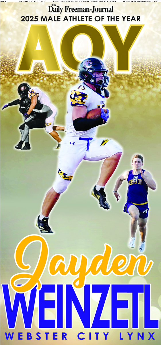 Eric Pratt (@byericpratt) on Twitter photo The 2024-25 Seneca Foundry <a href="/FreemanJournal/">DailyFreemanJournal</a> male athlete of the year: Webster City senior Jayden Weinzetl. <a href="/JaydenWeinzetl/">Jayden Weinzetl</a> <a href="/CoachBrim70/">Andy Brim</a> <a href="/wclynxfootball/">Webster City Lynx Football</a> The 2024-25 Seneca Foundry <a href="/FreemanJournal/">DailyFreemanJournal</a> male athlete of the year: Webster City senior Jayden Weinzetl. <a href="/JaydenWeinzetl/">Jayden Weinzetl</a> <a href="/CoachBrim70/">Andy Brim</a> <a href="/wclynxfootball/">Webster City Lynx Football</a>