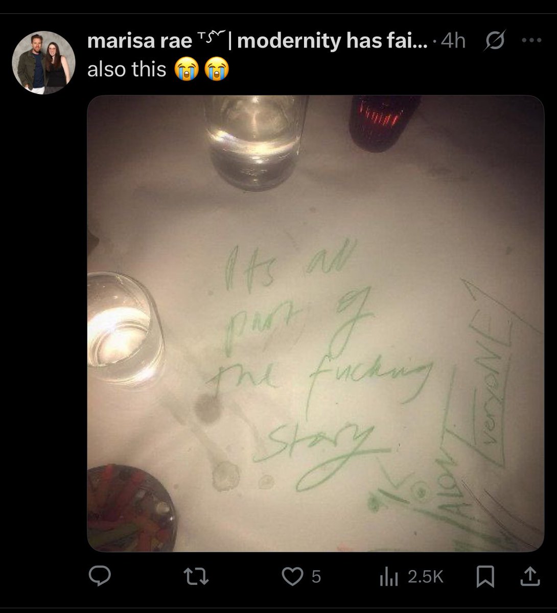 The way we were sent death threats for (correctly) predicting she would ‘walk through the orange door’ after the last show and have been called delusional for years for saying the tablecloth (and its lore) has significant meaning. Remarkable.