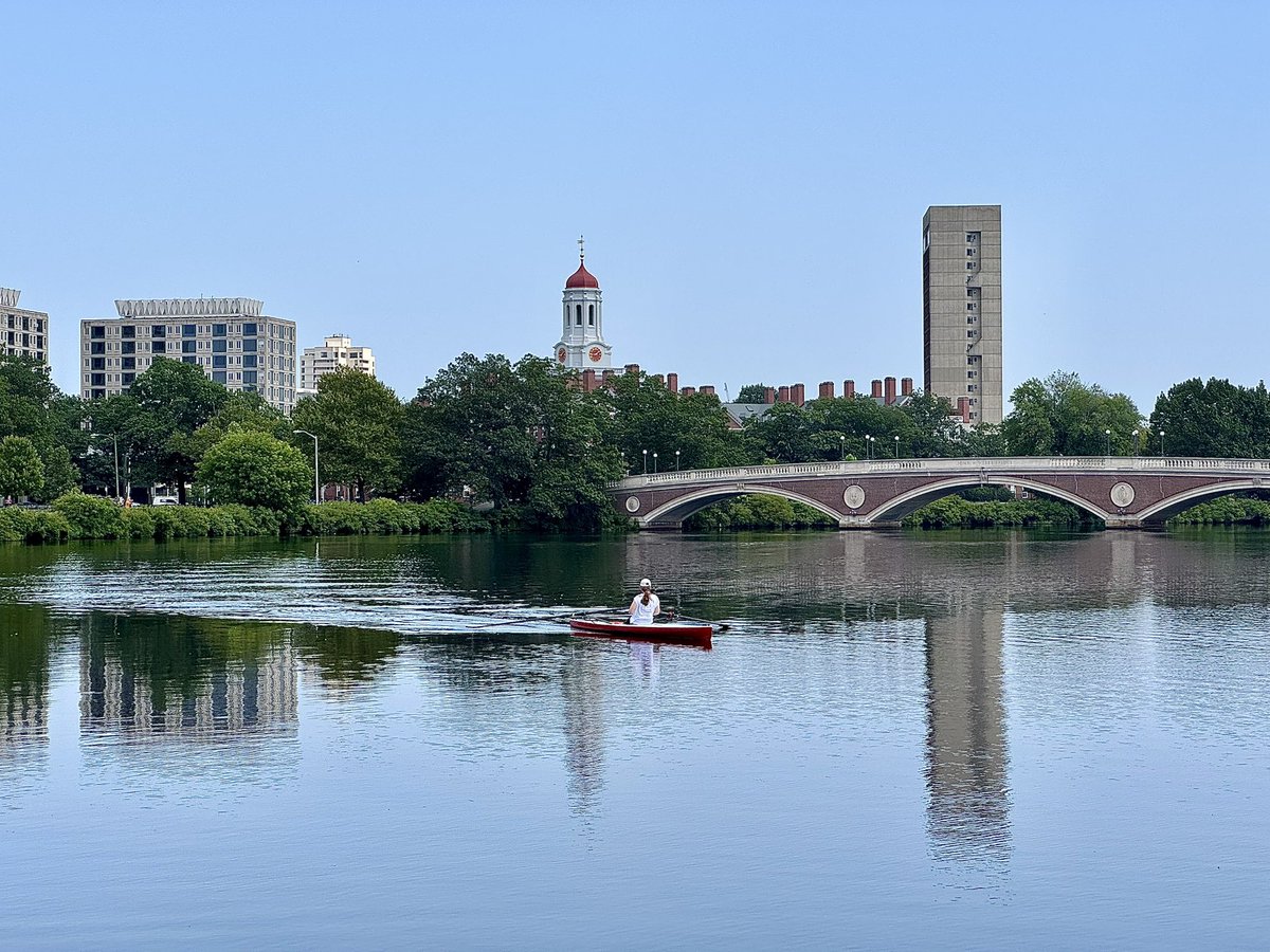 A little dream come true — rowing on the Charles River at Harvard.
