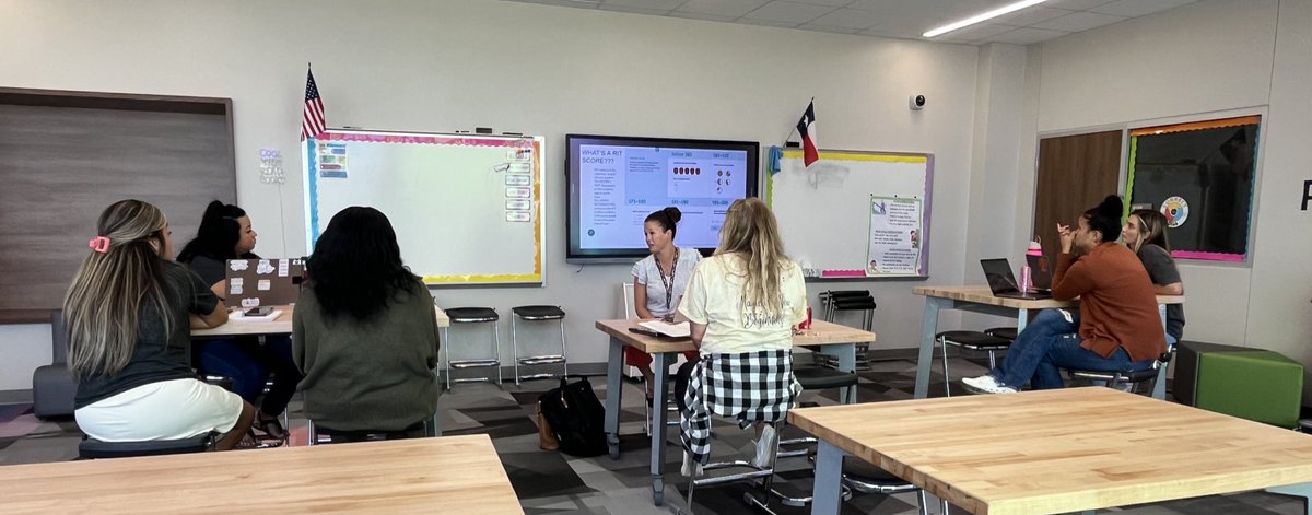 Discussing <a href="/NWEA/">NWEA</a> range of probability, unpacking student profiles and class profiles to grade level teams at Paula Walker to start the year strong giving kids what they need. #experienceRCISD <a href="/RoyseCityISD/">Royse City ISD</a>