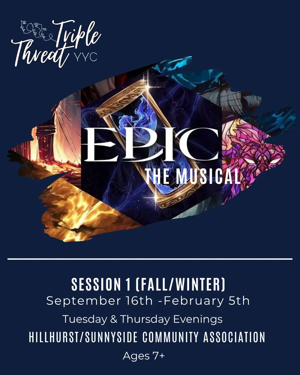 Classes (Calgary): Youth Musical Theatre Program - Triple Threat YYC

Musical theatre kids, unite! Theme is… EPIC: The Musical! | Register today &amp; share with friends!

buff.ly/4scrDSV
#yyctheatre #yycarts