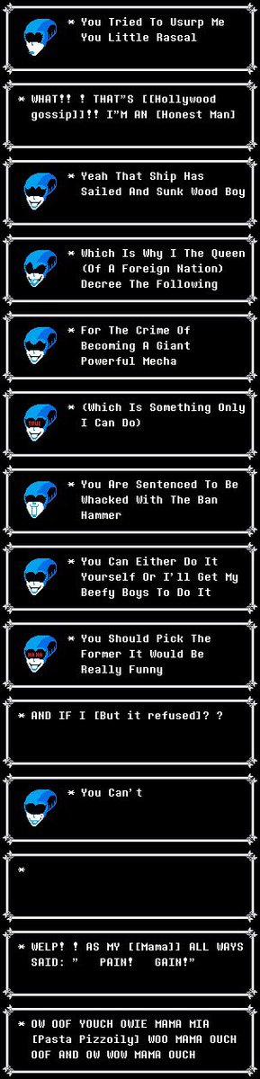 Tony knew he couldn't write a scene with Queen and Spamton together because combining their insanities into one scene would detonate an atom bomb