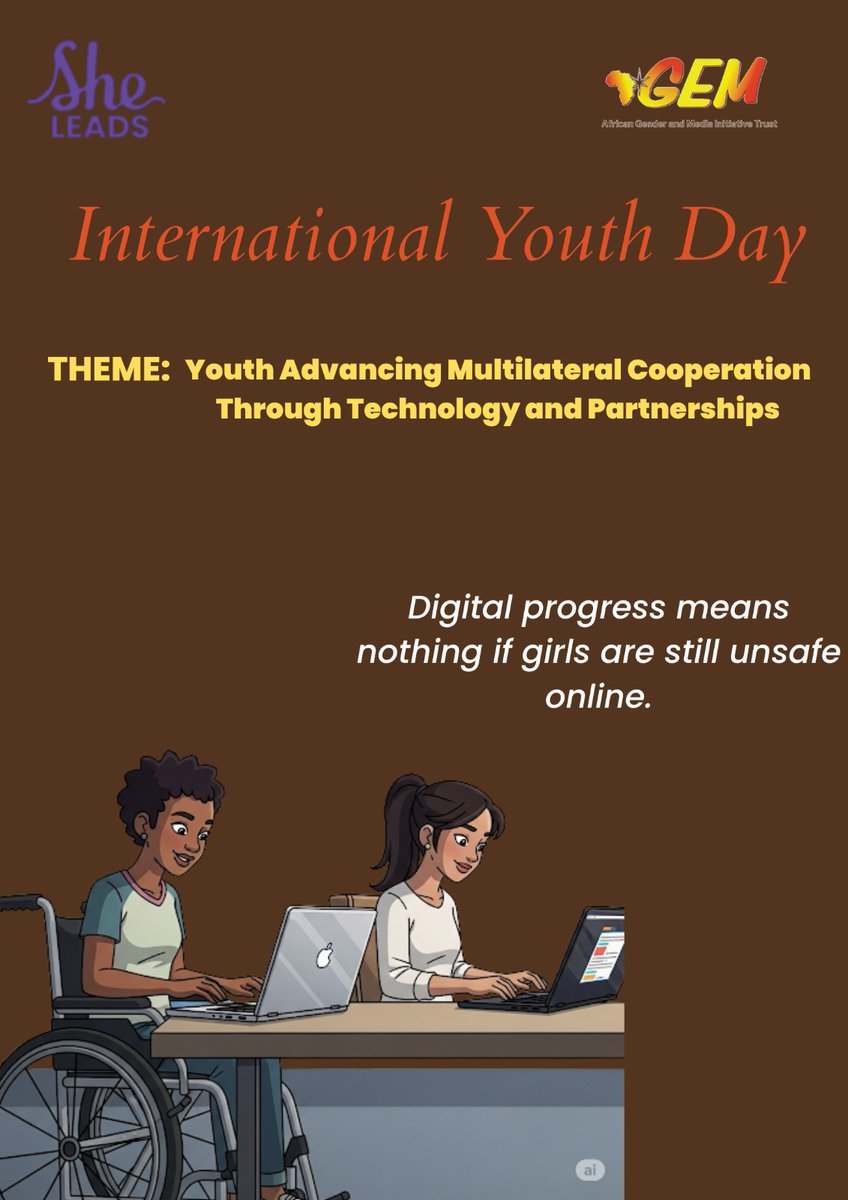 GEM (@gem_africa) on Twitter photo Digital progress must advance alongside online safety for girls.
A safe digital spaces is not a privilege, it's a right!
#IYD2025
<a href="/SheLeadsKenya/">She Leads Kenya</a>
<a href="/tdhnl_africa/">TdH-NL Africa 🧡</a>
<a href="/Circlesofhope1/">Circles of Hope</a>
<a href="/Zamara_fdn/">Zamara Foundation</a>
<a href="/sautisalama/">Sauti Salama</a> Digital progress must advance alongside online safety for girls.
A safe digital spaces is not a privilege, it's a right!
#IYD2025
<a href="/SheLeadsKenya/">She Leads Kenya</a>
<a href="/tdhnl_africa/">TdH-NL Africa 🧡</a>
<a href="/Circlesofhope1/">Circles of Hope</a>
<a href="/Zamara_fdn/">Zamara Foundation</a>
<a href="/sautisalama/">Sauti Salama</a>