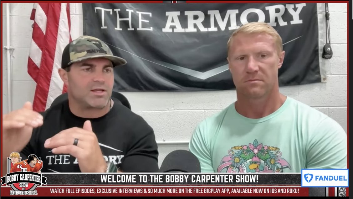 Bobby Carpenter (@bcarp3) on Twitter photo New <a href="/BobbyCarpShow/">Bobby Carpenter Show</a> w/<a href="/schlegelvellie/">Anthony Schlegel</a>
The weekend update coming out of camp... developing the leaders on this young team
... and QB competition will go on for another week
youtube.com/live/WwyrL3UN6… New <a href="/BobbyCarpShow/">Bobby Carpenter Show</a> w/<a href="/schlegelvellie/">Anthony Schlegel</a>
The weekend update coming out of camp... developing the leaders on this young team
... and QB competition will go on for another week
youtube.com/live/WwyrL3UN6…