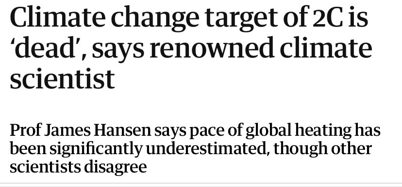 ClimateDad77's tweet photo. 2C of warming before mid century?

On our current path, it’s all but a certainty.

We’re pretty much living through the worst-case-scenario. https://t.co/N1Q0953mW8