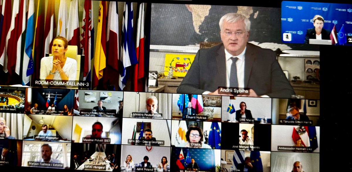 I thank EU HRVP <a href="/kajakallas/">Kaja Kallas</a> for convening EU Foreign ministers and Ukraine’s FM <a href="/andrii_sybiha/">Andrii Sybiha 🇺🇦</a> for an update on a possible peace deal with Russia. 

🇺🇸🇪🇺🇺🇦 are united in their goal to stop Russia’s aggression. To reach just and lasting peace, RU needs to be forced to peace.