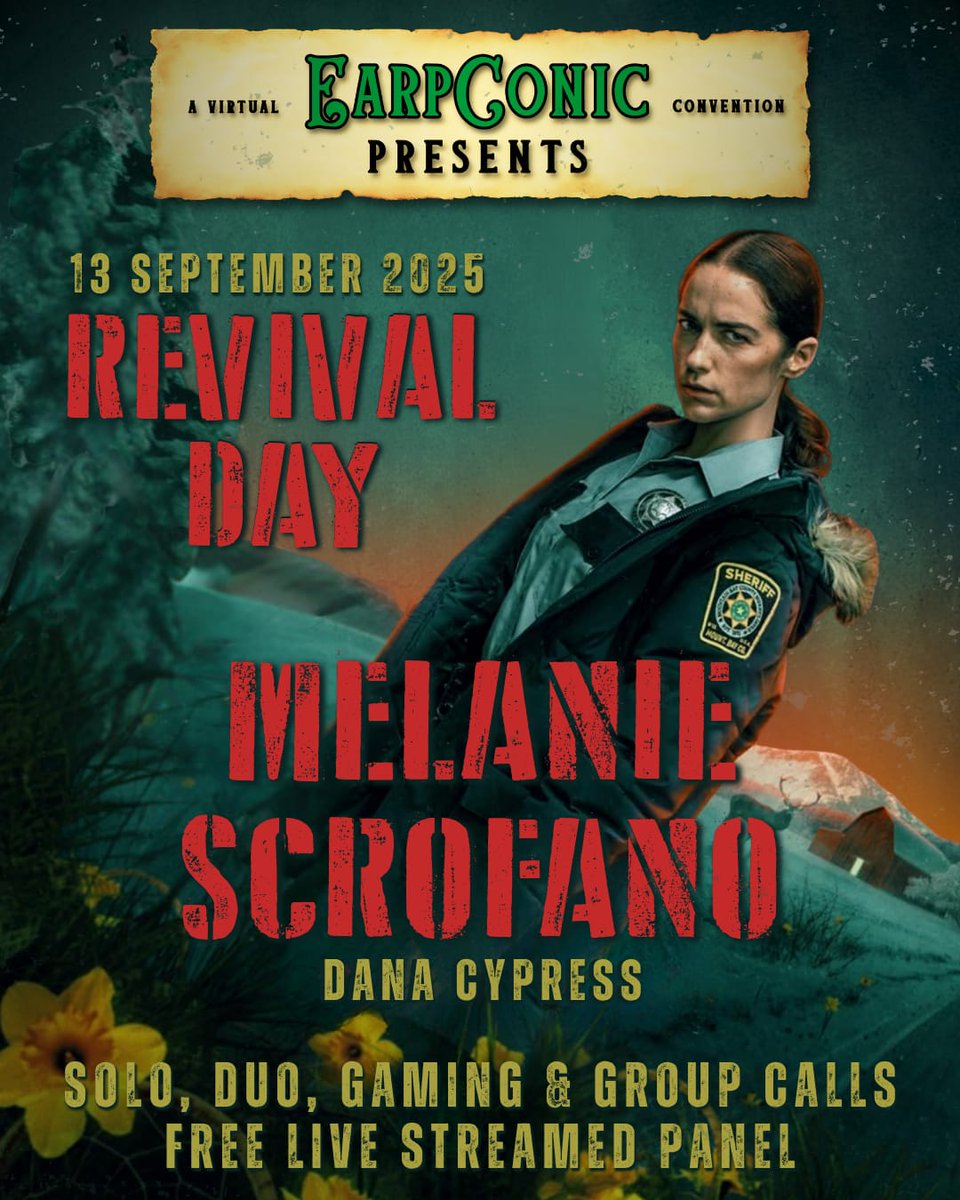 EarpConic's tweet photo. Did you really think that we weren't going to make THIS announcement? How could you have? Yer breakin' my heart!
Anyway, we're pretty psyched to welcome @MelanieScrofano back to an #EarpConicPresents' event: #TheGreatRevival
#Earpers, #Revivers...The @SYFY worlds collide! https://t.co/JdO31ylcPn