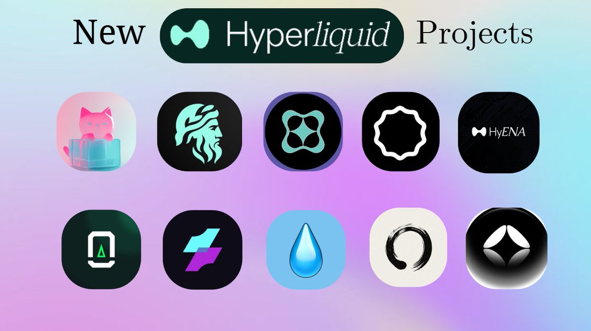 AppleNvidia's tweet photo. As Promised, the last post got 10 likes so here are 10 new high potential projects on @HyperliquidX 

1)  @hyenatrade collaboration between Hyperliquid and Ethena
2)  @YourT1me first infoFi on Hyperliquid
3)  @ultrasolid_hl Core-aligned veDEX soon on Hyperliquid
4)  @hydromancerxyz Hyperliquid Data Layer. Their explorer - https://t.co/isx92wGx5F
5)  @OutcomeMarketX The first prediction market on Hyperliquid
6)  @AtlasHL Aiming to be leading NFT market on HL
7)  @hypercircleapp socialFi on hyperliquid
8)  @FullportFinance Fullport is the easiest way to deposit and trade on Hyperliquid, powered by
axelar
9)   @deltazeroapp ultimate trading platform on HL
10) @rosetta_hl stealth 

5 extra ;)
11)  @dreamcash Trading so good it feels like a dream. On Hyperliquid.
12)  @LiquidBetHL Betting on HL
13)  @Swimmer_fi Not a DEX, not an NFT collection, not a memecoin ?
14)  @miracletrade Bringing HL to mobile for IOS.
15)  @RubiFi_HL The world’s first democratized market making platform.

Tagging my favorite chad covering the HyperLiquid ecosystem:
@Hyperliquid_Hub 

If you want to find new projects early yourself, sign up to https://t.co/rFqyd3GIz5

If you want your project shared on the next Alpha drop, DM 📩