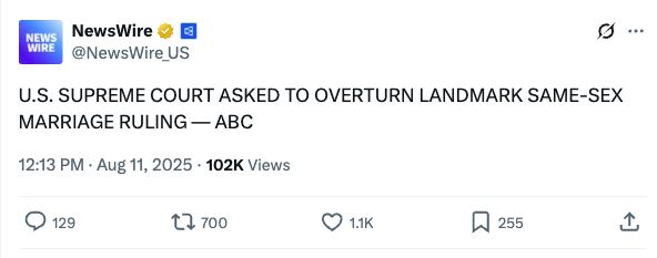 BREAKING: They want to ban gay marriage now.
Is interracial marriage next?

WE. FUCKING. TOLD. YOU.