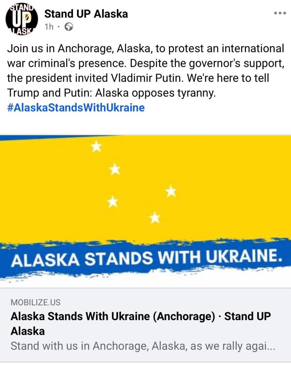 front_ukrainian's tweet image. ❗️Alaskans plan protests over Trump-Putin summit.

The demonstrations will be held under the slogan "Alaska with Ukraine" and will be directed against the Russian president's stay in the state.
