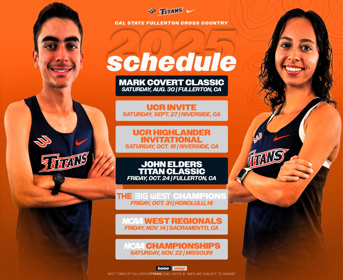 Mark your calendars, Titans fans! 📆
The 2025 Cross Country schedule is here‼️

#TusksUp