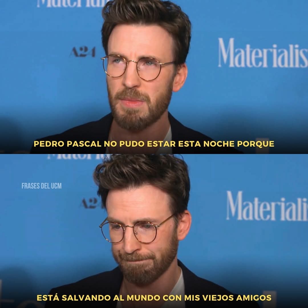Esto respondió Chris Evans cuando le preguntaron por Pedro Pascal en la premiere de 'Materialist'