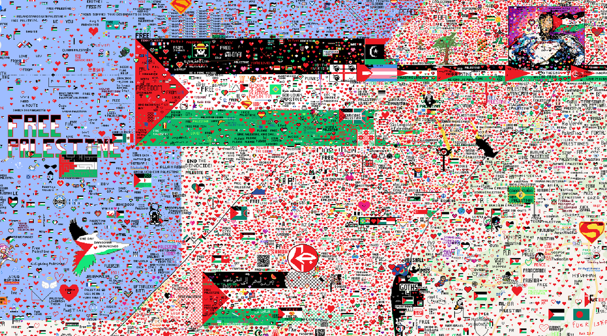 No one in web3 is talking about wplace and the fact that this planetary pixel art project is one of the most beautiful community art works ever made. Sharing screenshots from today (8/11) from all over the world.