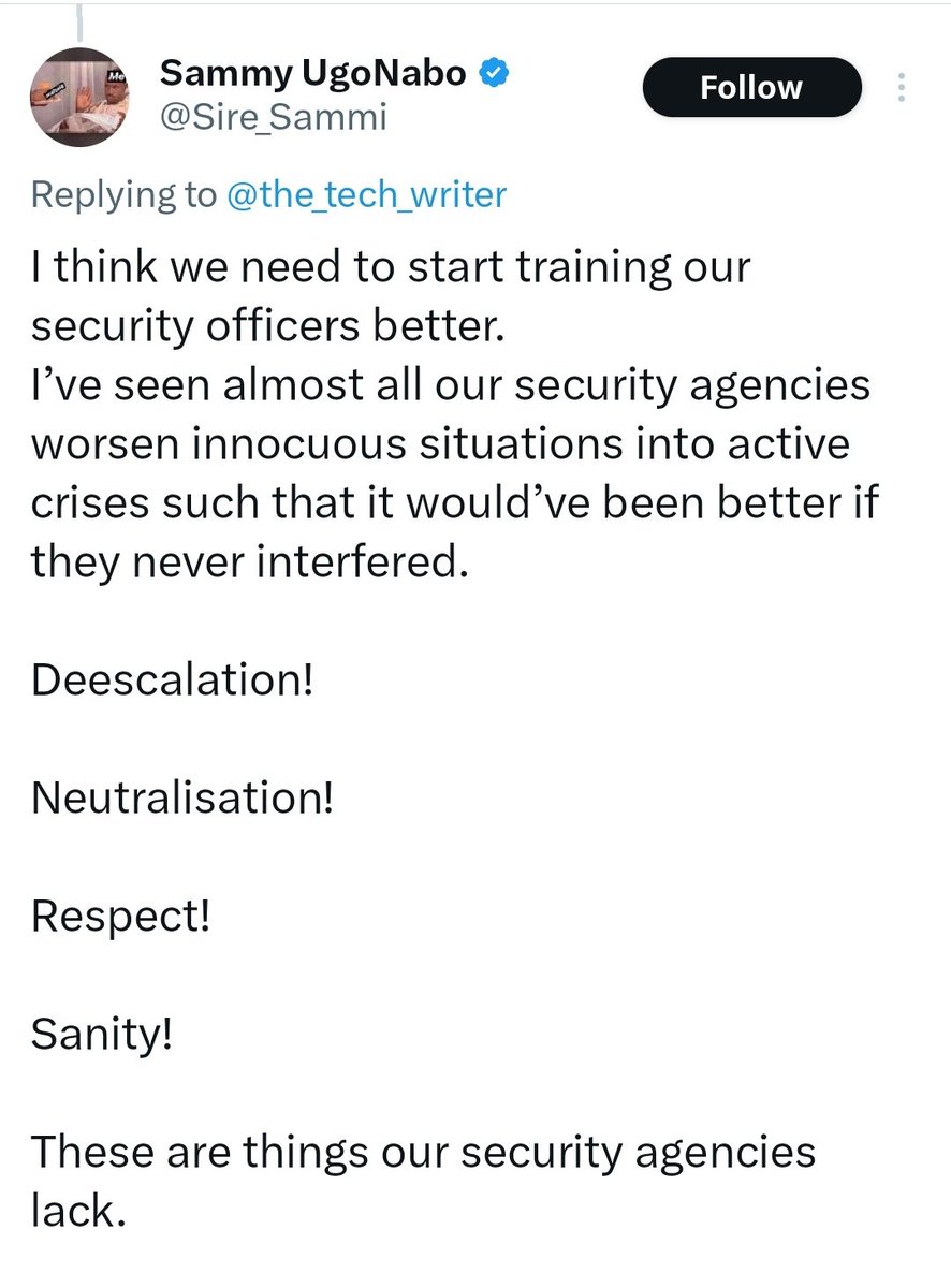 100% agree with this poster.
Absolutely baffling how Nigerian security agencies resort to unnecessary aggression as a solution.
I'm really disappointed in Ibom Air's handling of this, BUT we need to hold everyone accountable, KWAM 1 included!
We are sitting on a ticking timebomb
