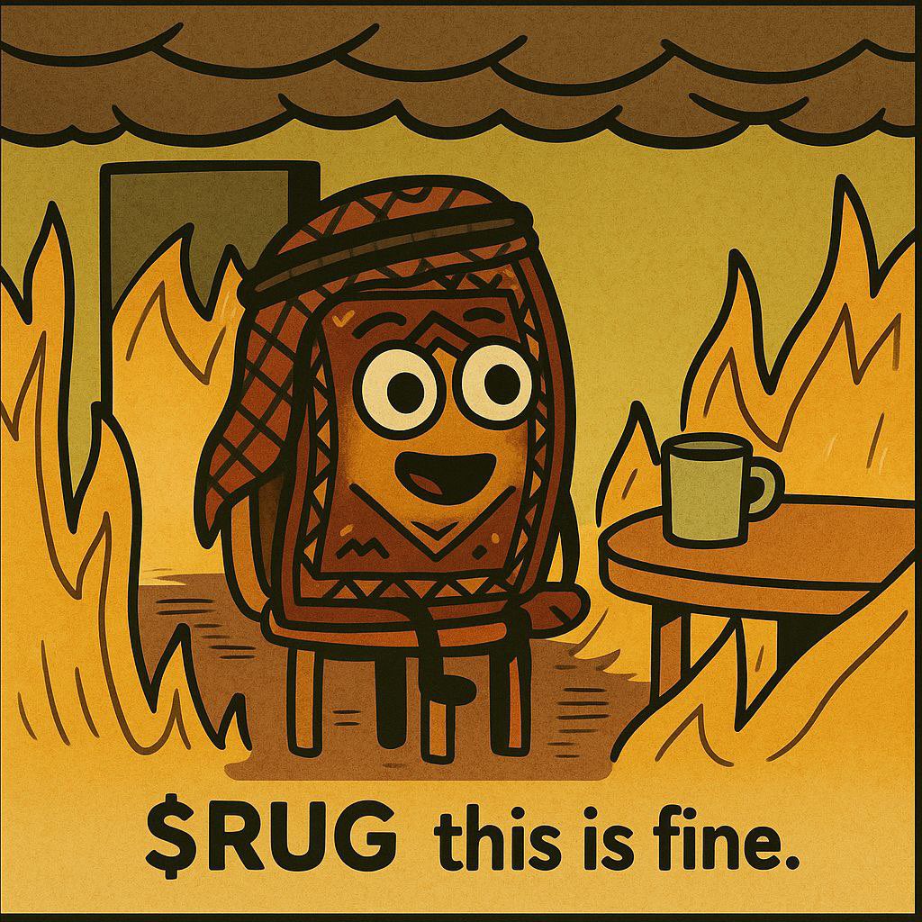 hunterisjt's tweet photo. The market’s on fire, but $RUG holders? Cool as ever. 🔥☕ #ThisIsFine #RUGArmy” https://t.co/bgUXSpcRTR