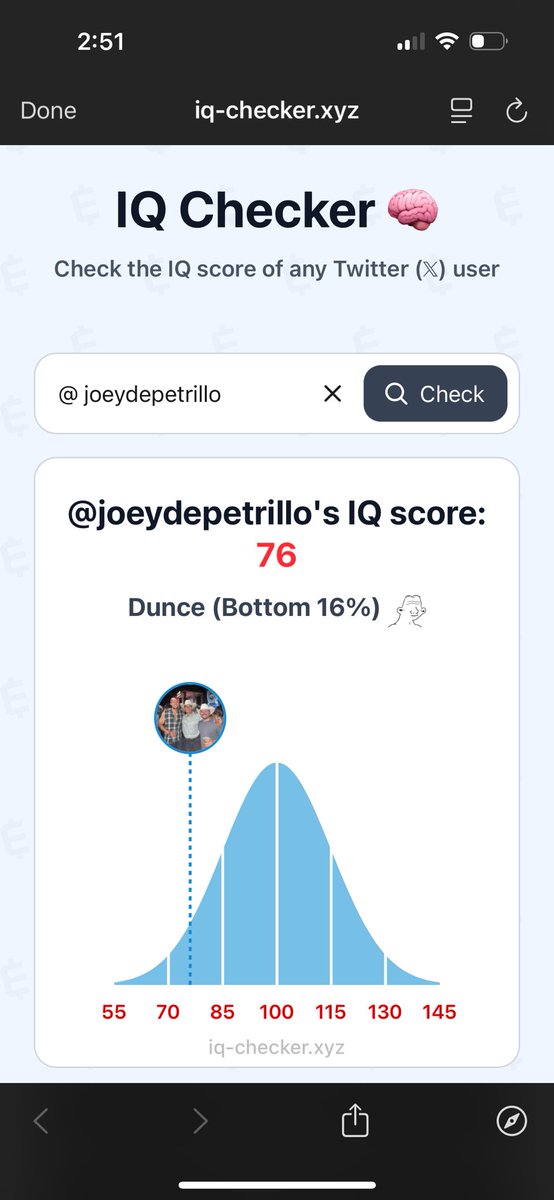 joeydepetrillo's tweet photo. @jackmac 76th smartest twitter user in the world has a nice ring to it👍🏻 https://t.co/j2moDBdldK