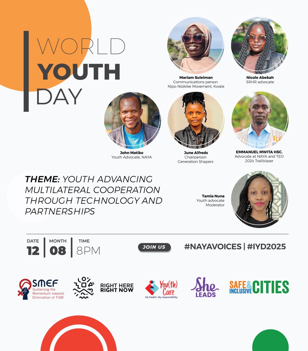 Hope aywa (@hopeaywa) on Twitter photo Tomorrow’s the day🤗
Join us 12th August, 8 PM EAT on Twitter Space as we mark IYD.
It’s all about youth voices, bold ideas & real action! Let’s talk, connect & make moves together!
#NAYAVoices #IYD2025
<a href="/NAYAKenya/">NAYA Kenya</a> Tomorrow’s the day🤗
Join us 12th August, 8 PM EAT on Twitter Space as we mark IYD.
It’s all about youth voices, bold ideas & real action! Let’s talk, connect & make moves together!
#NAYAVoices #IYD2025
<a href="/NAYAKenya/">NAYA Kenya</a>