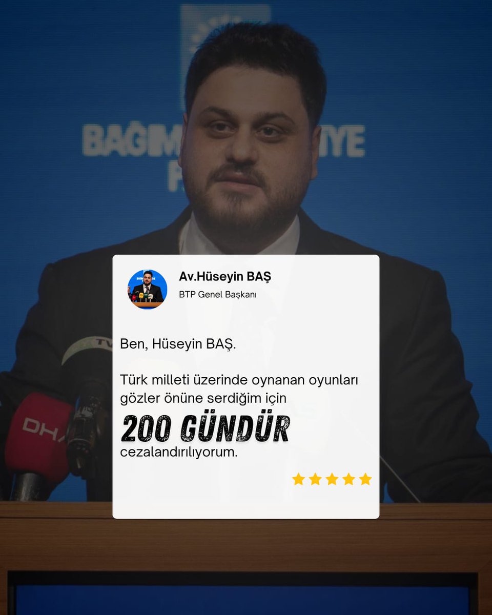 Yanlız değilsin Genel Başkanım Adalet Birgün Herkes için Lazım Olacak.#HüseyinBaşiçinadalet