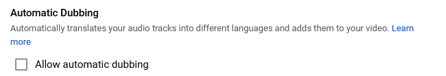 YOUTUBERS: unless you want your voice to be automatically dubbed with flawed machine translations to say things you didn't mean in other languages, DISABLE THIS SETTING UNDER UPLOAD DEFAULTS -> ADVANCED SETTINGS IN YOUTUBE STUDIO.

This should never replace human localization