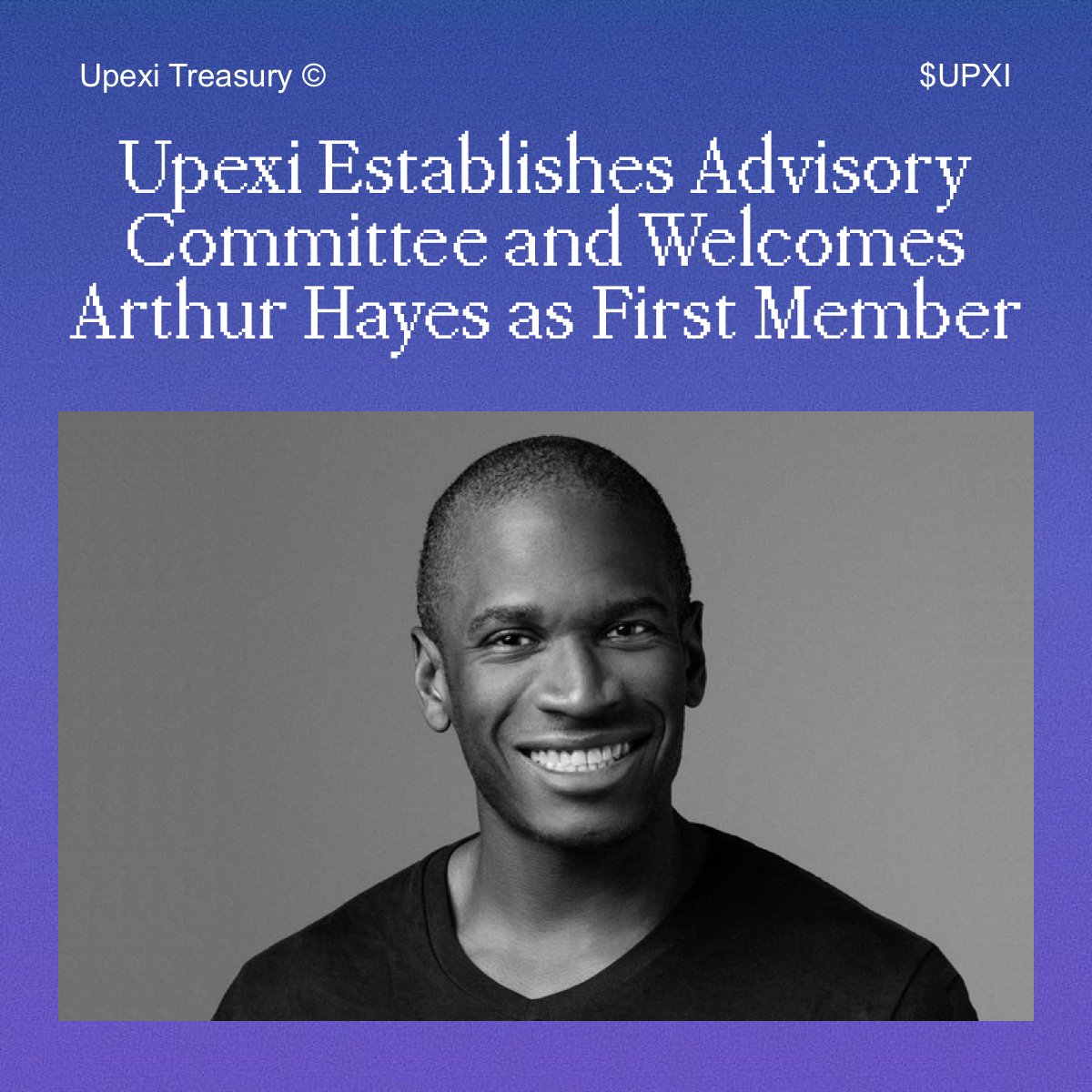 Upexi (@upexitreasury) on Twitter photo upexi forms advisory committee, welcoming arthur hayes (<a href="/CryptoHayes/">Arthur Hayes</a>) as first member
arthur is cio of @maelstromfund and brings deep digital asset and institutional finance expertise
committee will drive strategy, expand visibility, and unlock capital for our $SOL treasury upexi forms advisory committee, welcoming arthur hayes (<a href="/CryptoHayes/">Arthur Hayes</a>) as first member
arthur is cio of @maelstromfund and brings deep digital asset and institutional finance expertise
committee will drive strategy, expand visibility, and unlock capital for our $SOL treasury