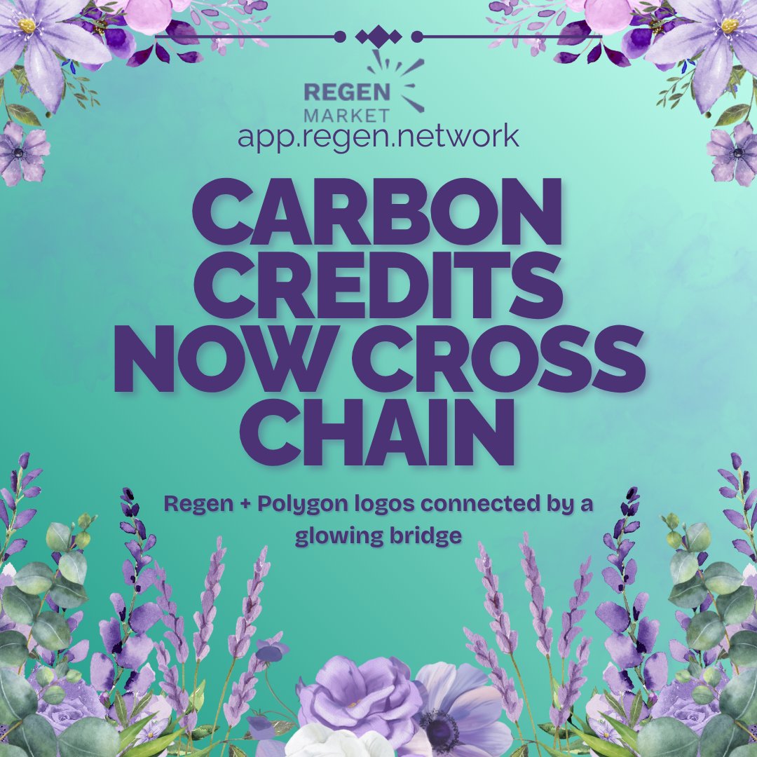 Big news.
Regen Network + Polygon have built a bridge to move verified carbon credits (TCO₂) across blockchains.
Faster, easier, more impact for the planet.
#RegenNetwork #Polygon #ReFi #CarbonCredits #Web3Impact