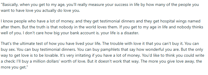 Warren Buffet's life advice