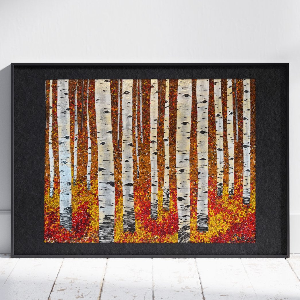 In this mosaic, Sabrina Frey uses seed beads in deep autumnal reds and golds to create a vivid forest scene, capturing the essence of fall with striking detail.
You can find more details about this design inspiration here: firemtn.co/4lmiPdi