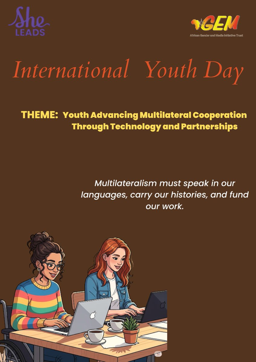 GEM (@gem_africa) on Twitter photo Multilateralism works best when it reflects our voices, our stories and our priorities.
Youth partnerships are stronger when they center girls’ and young women’s voices.
#IYD2025
<a href="/SheLeadsKenya/">She Leads Kenya</a>
<a href="/tdhnl_africa/">TdH-NL Africa 🧡</a> Multilateralism works best when it reflects our voices, our stories and our priorities.
Youth partnerships are stronger when they center girls’ and young women’s voices.
#IYD2025
<a href="/SheLeadsKenya/">She Leads Kenya</a>
<a href="/tdhnl_africa/">TdH-NL Africa 🧡</a>