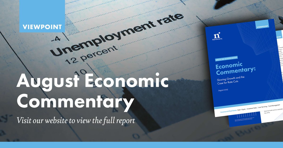July's economic data signals slowing growth, weakening employment and rising financial strain. What does it mean for interest rates? Read our latest Economic Commentary for more. #Northmarq #CRE Read more: ow.ly/i0qO50WAVFT
