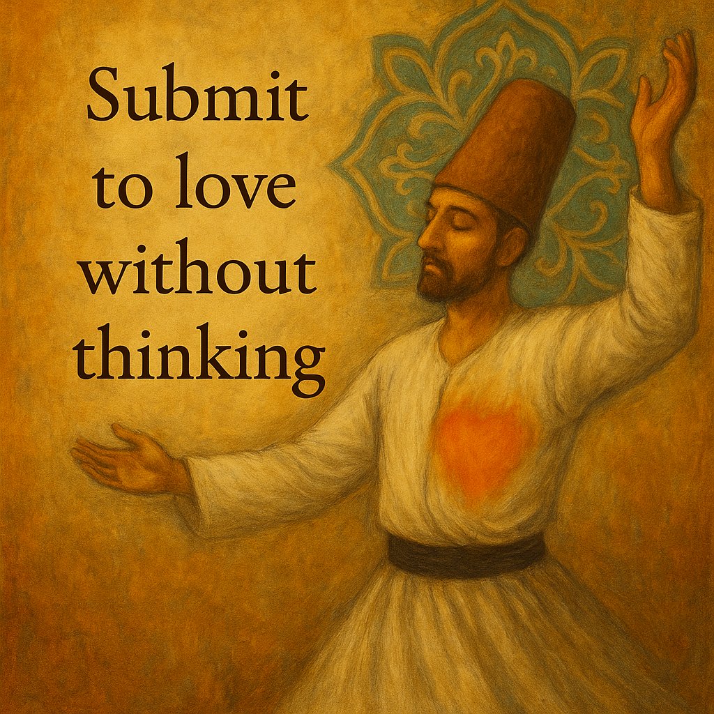 "Submit to love without thinking"