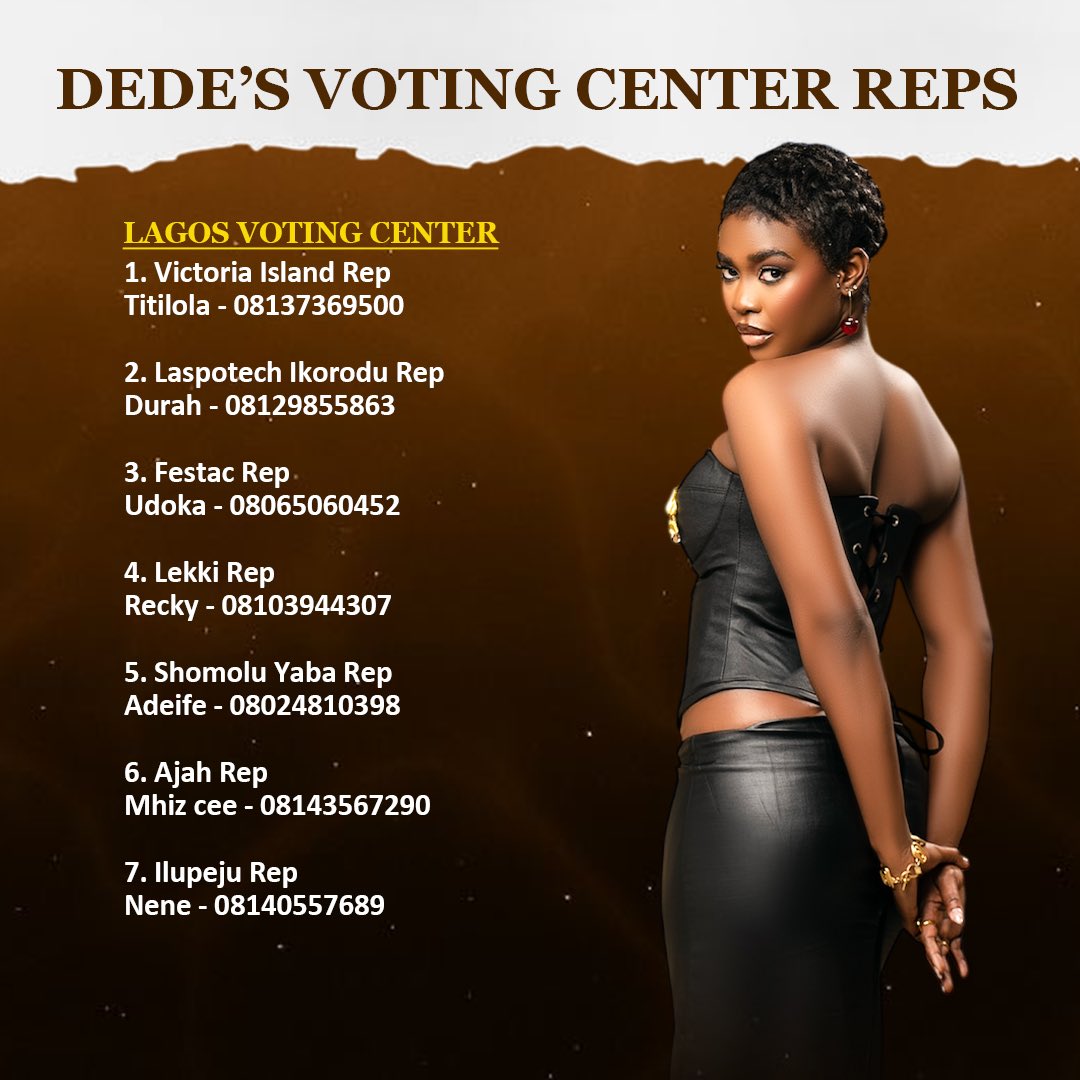 dede_ashiogwu's tweet photo. ‼️‼️DEVASSS!!

Voting lines have been opened. It’s once again another time to show our support! Let's get out there and vote for favourite girl! ✨
It's now or never!
This is the moment to prove ourselves and our strength. 

We need to vote without stopping, every second counts. From now till the polls close, we must flood the voting lines and take action. Let’s go hard for DEDE!!! 🌻🌻

VOTE DEDE  

#DedeAshiogwu
#DevasssxDede
#BBNaija