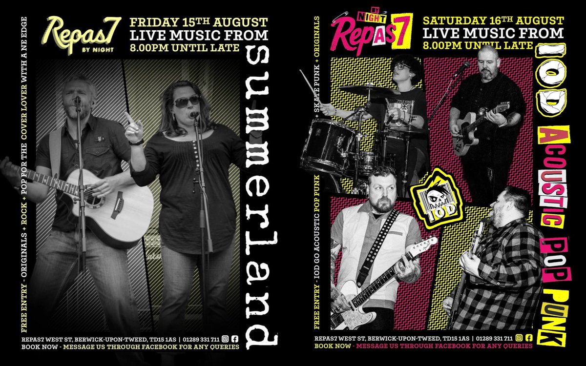 Repas7N's tweet image. This weekend Cover Lovers and Pop punk! What more could you want! Food &amp;amp; Drink? Tapas Specials + 🍕 + 🍸 + 🍻 + 🍷 + 🥃