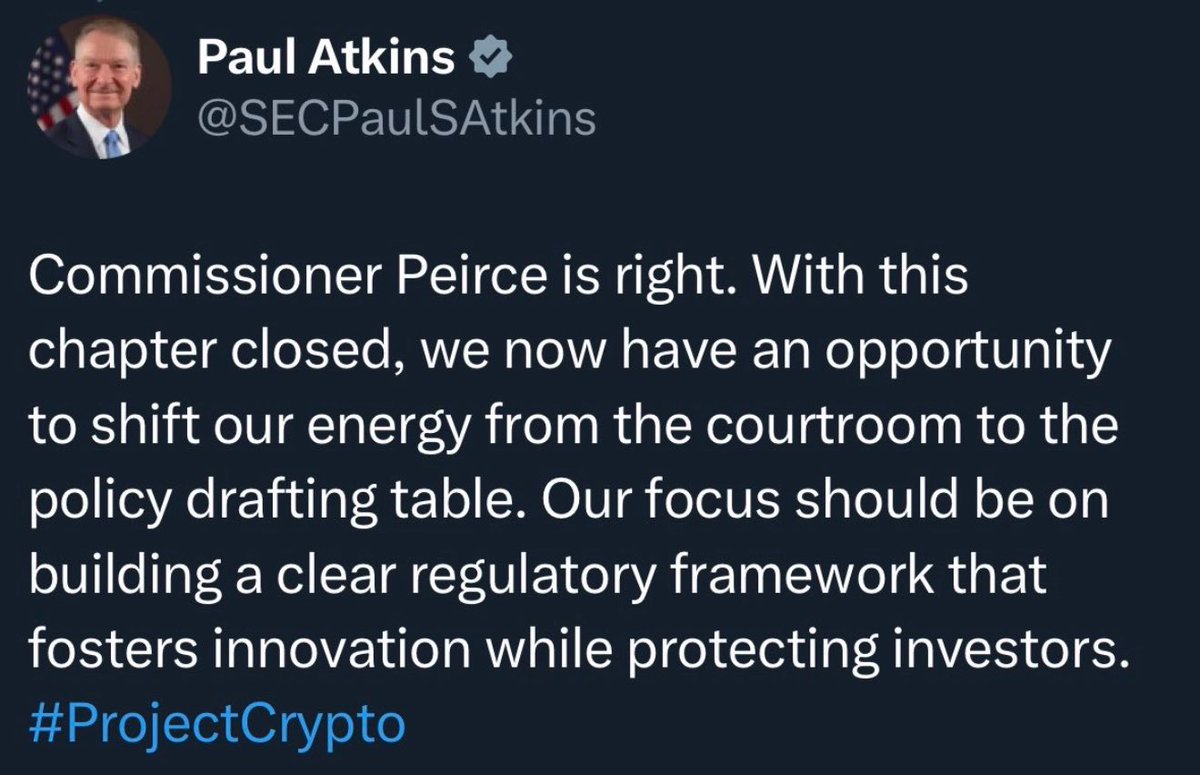 🚨BREAKING: Paul Atkins confirms the end of the @Ripple case and advocates  for clear regulatory clarity! 💥#XRP IS SET TO EXPLODE💥