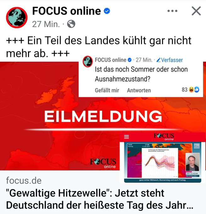drei Tage Sommer und die Medien drehen wieder komplett am Rad