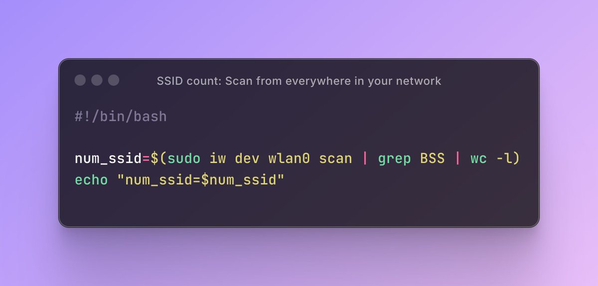 What if you could scan and count all the SSIDs that can be found inside your entire network, every hour, 24/7?

You can now do that with NetBeez: Custom Command feature out today! Join us for a webinar to see our brand new feature on Sept 4th! hubs.ly/Q03CfKYd0