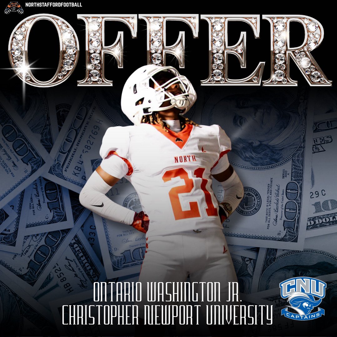 North Stafford Football (@nshswolverinefb) on Twitter photo Congratulations to Ontario Washington Jr. on his official offer to CNU. 👊🏾👊🏾👊🏾 <a href="/babyO07/">Ontario Washington Jr (2026) ⭐️</a> Congratulations to Ontario Washington Jr. on his official offer to CNU. 👊🏾👊🏾👊🏾 <a href="/babyO07/">Ontario Washington Jr (2026) ⭐️</a>