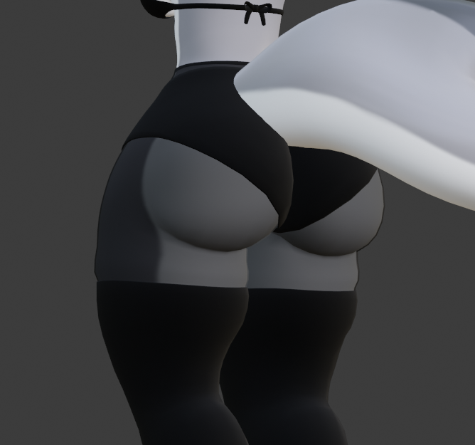 I was working on the shorts, doing blendshapes and stuff, then I forgot I remade the buttocks, and then... GAH'D DAMN!!!