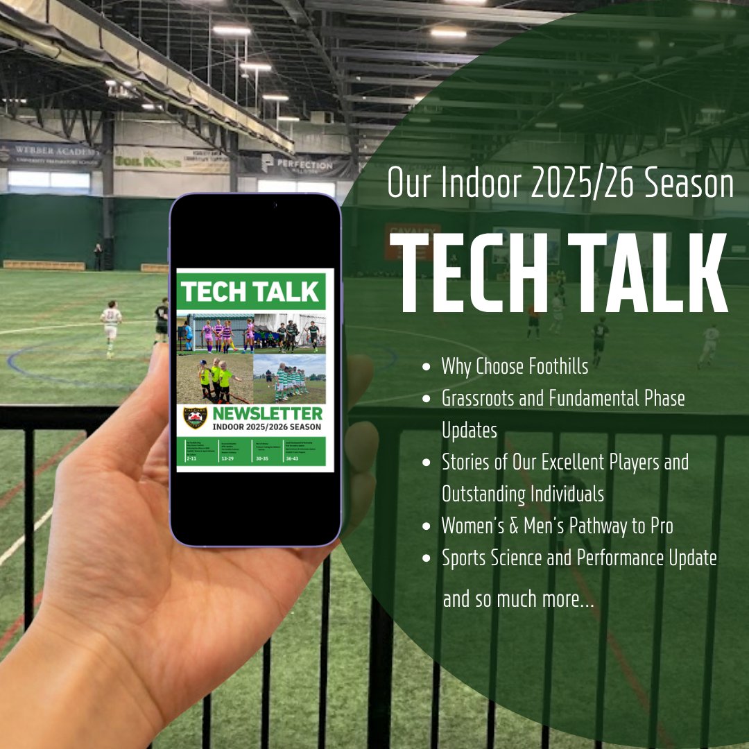 The Indoor 2025/26 Tech Talk is here!

Dive into the latest club updates, training insights, upcoming events, and how we’re shaping the future of soccer, on and off the field.

Catch up now 👉 canva.com/design/DAGufEB…

#TechTalk #FoothillsProud #IndoorSoccer #YYCSoccer #CFSoccer