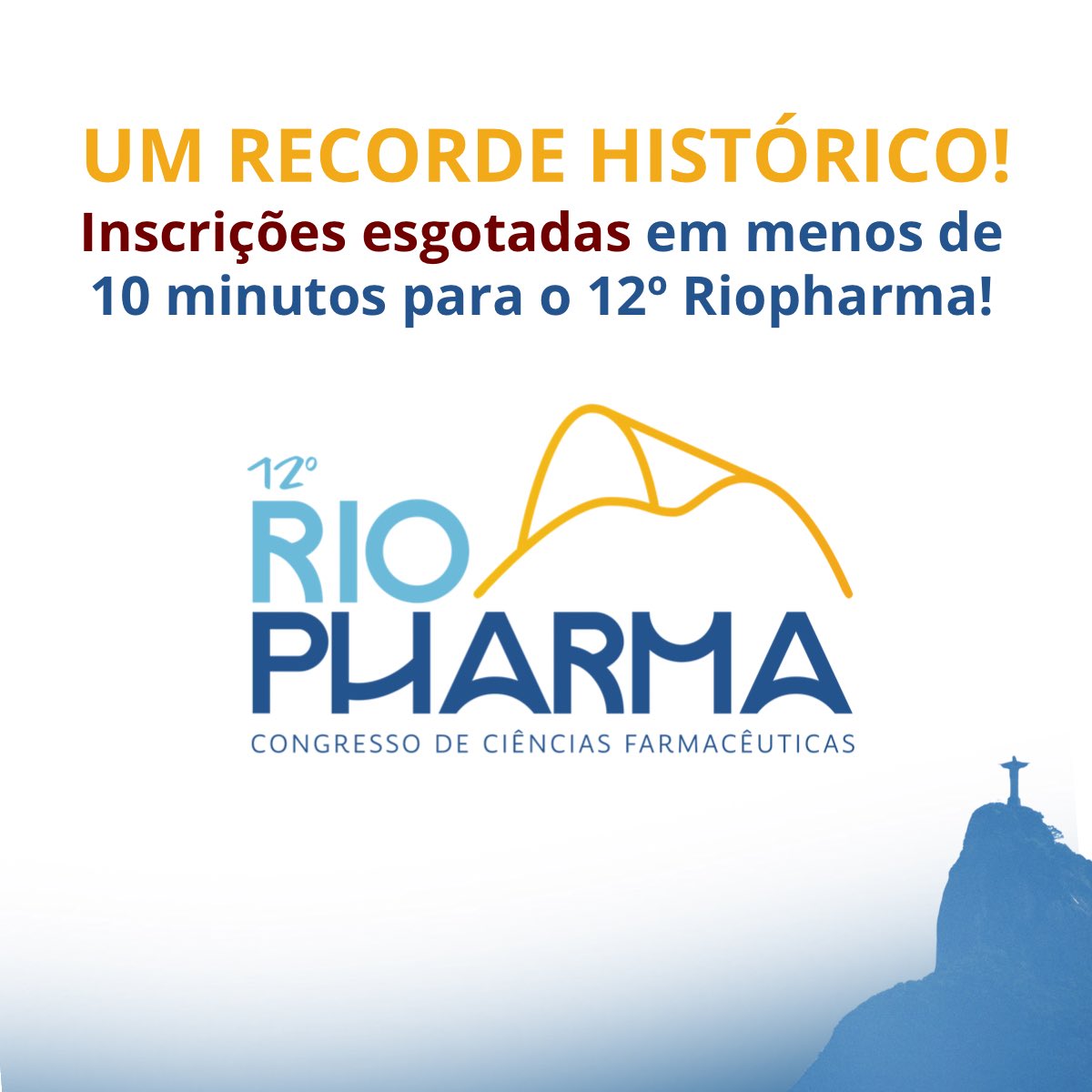 Um recorde histórico! Inscrições esgotadas em apenas 10 minutos para o 12º Congresso Riopharma!

Foi simplesmente incrível! Assim que abrimos as inscrições, em menos de 2 minutos algumas categorias já estavam esgotadas e, em menos de 10 minutos, todas as vagas foram vendidas.