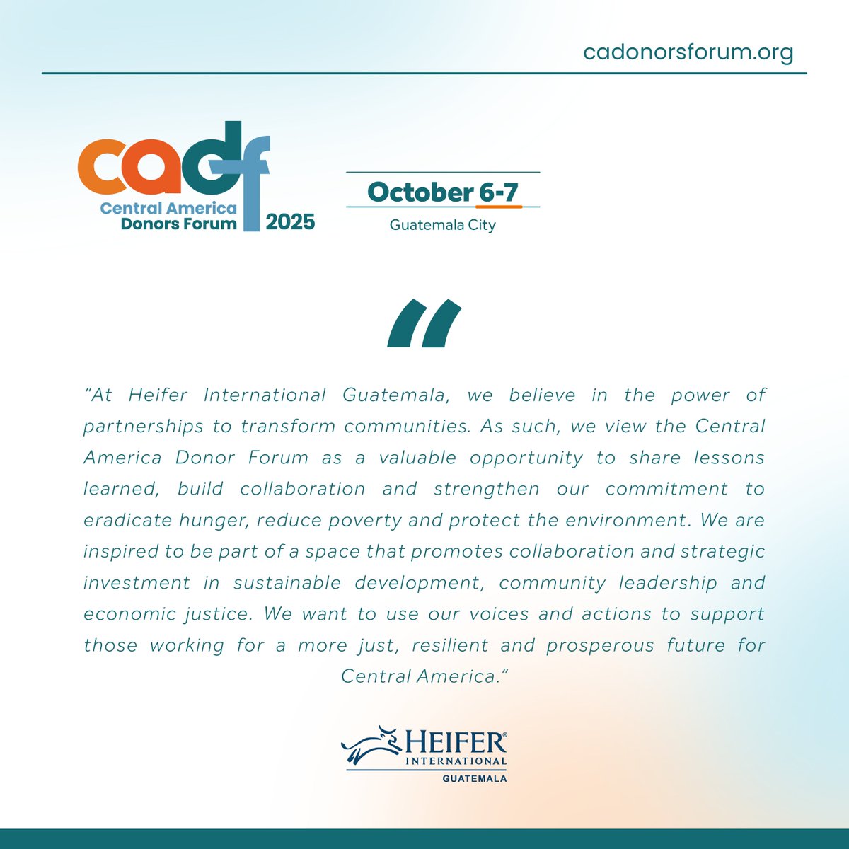Seattle International Foundation (@seaif) on Twitter photo Gracias, Heifer International <a href="/HeiferGuate/">Heifer Guatemala</a>, por apoyar espacios como el #CADF2025 para impulsar las alianzas que transforman las comunidades y por promover las inversiones estratégicas en favor del desarrollo sustentable, el liderazgo comunitario y la justicia económica en Gracias, Heifer International <a href="/HeiferGuate/">Heifer Guatemala</a>, por apoyar espacios como el #CADF2025 para impulsar las alianzas que transforman las comunidades y por promover las inversiones estratégicas en favor del desarrollo sustentable, el liderazgo comunitario y la justicia económica en