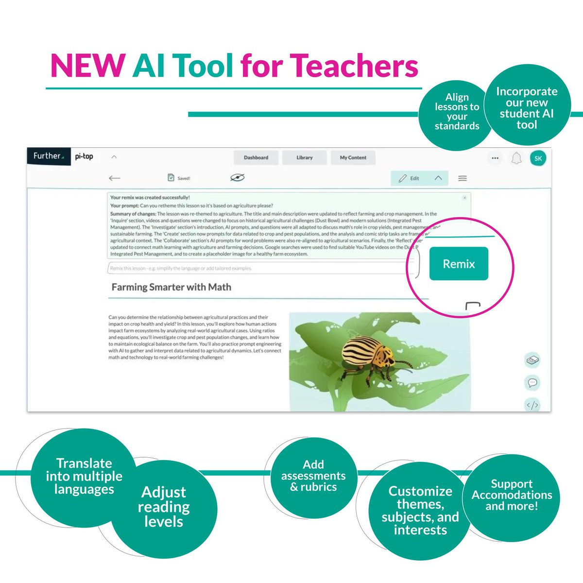 pi-top (@getpitop) on Twitter photo 💥 BRAND NEW - AI Launch 💥
A powerful tool that instantly transforms any lesson to meet the unique needs of YOUR students. Want to try it out or need a license to Further? Contact sales@pi-top.com
#pitop #education #k12 #FurtherEducation #AItool #AIinEducation 💥 BRAND NEW - AI Launch 💥
A powerful tool that instantly transforms any lesson to meet the unique needs of YOUR students. Want to try it out or need a license to Further? Contact sales@pi-top.com
#pitop #education #k12 #FurtherEducation #AItool #AIinEducation