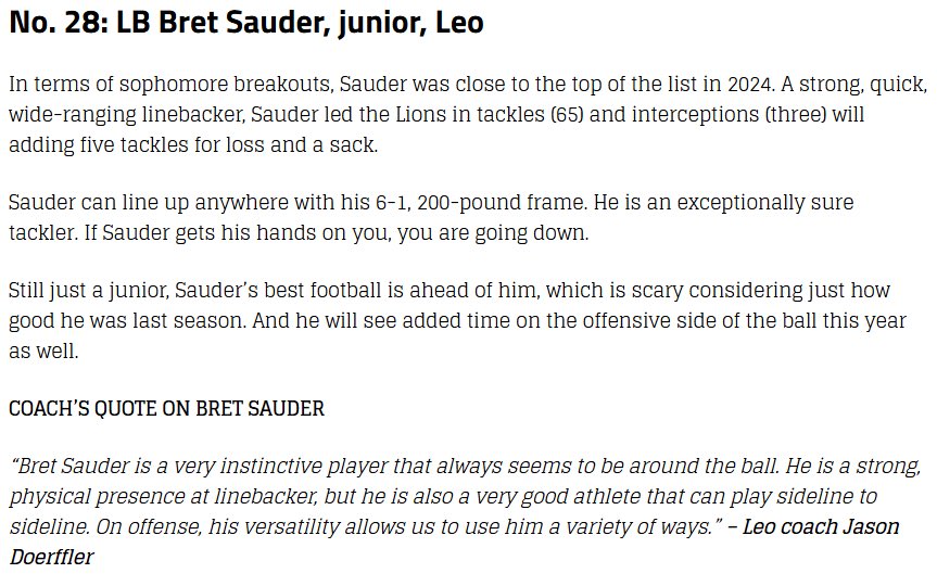 <a href="/BretSauder30197/">Bret Sauder</a> getting some love!
<a href="/LeoLionFootball/">Leo Lions Football</a>