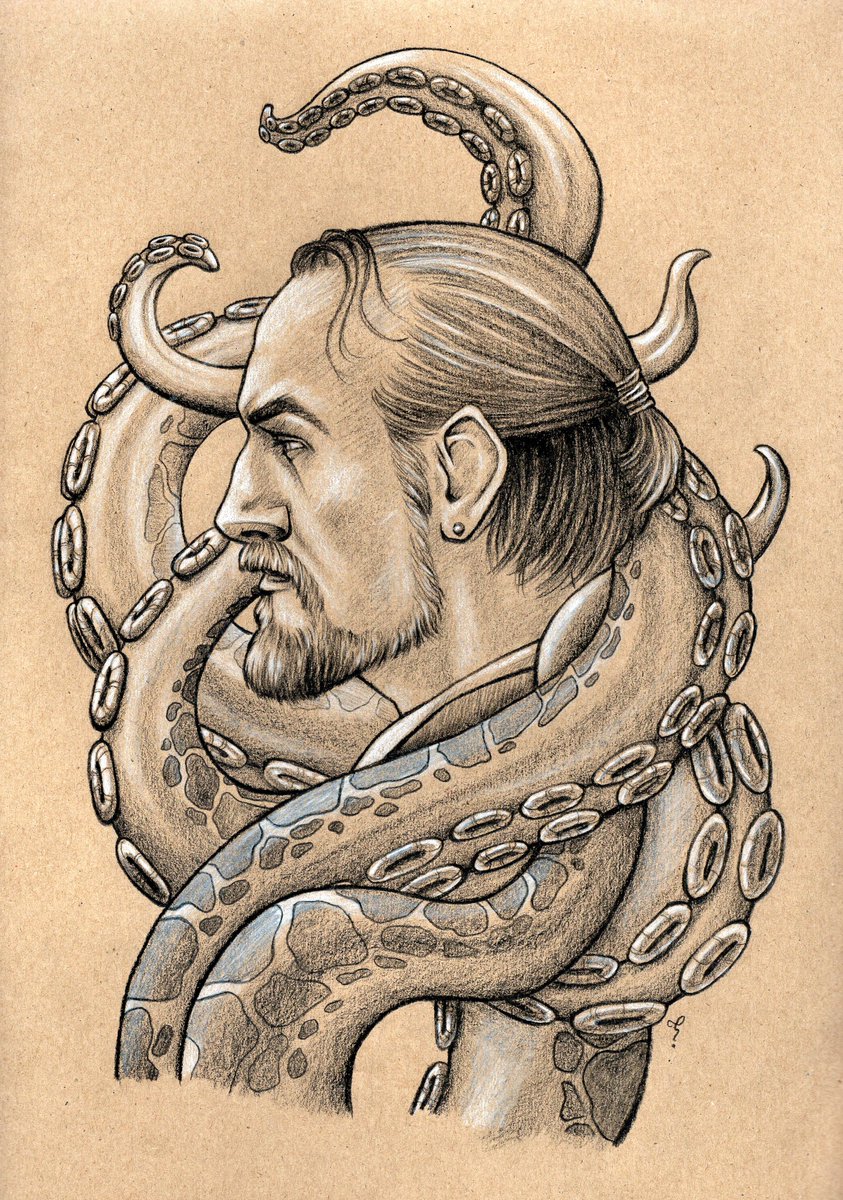 Tiofrean's tweet photo. I was checking out the new paper I got and ended up with tentacly Flint... I can live with that 🥰
#CaptainFlint #BlackSails #traditionalart #ToraDraws #drawing #art #portrait #tentacles #TobyStephens https://t.co/DwNYH1Kupa