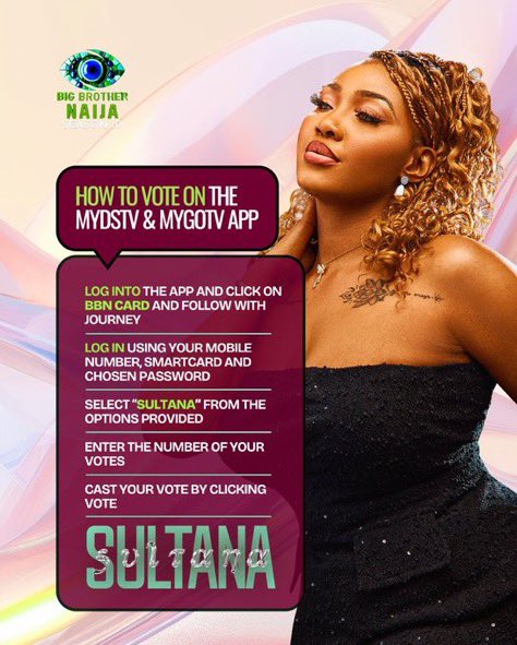_sultanafarida's tweet photo. We are up again!! 

Voting lines are now open so let’s  do this again for sultana! This time: bigger and better. 

Sultans, let’s get to work! 

I STAND WITH SULTANA 
VOTE SULTANA
#SultanaFarida 
#Bbnaija https://t.co/L3AYDtDhwI