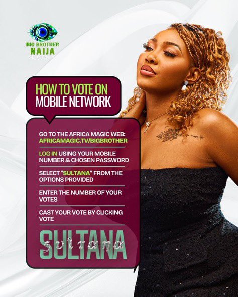 _sultanafarida's tweet photo. We are up again!! 

Voting lines are now open so let’s  do this again for sultana! This time: bigger and better. 

Sultans, let’s get to work! 

I STAND WITH SULTANA 
VOTE SULTANA
#SultanaFarida 
#Bbnaija https://t.co/L3AYDtDhwI