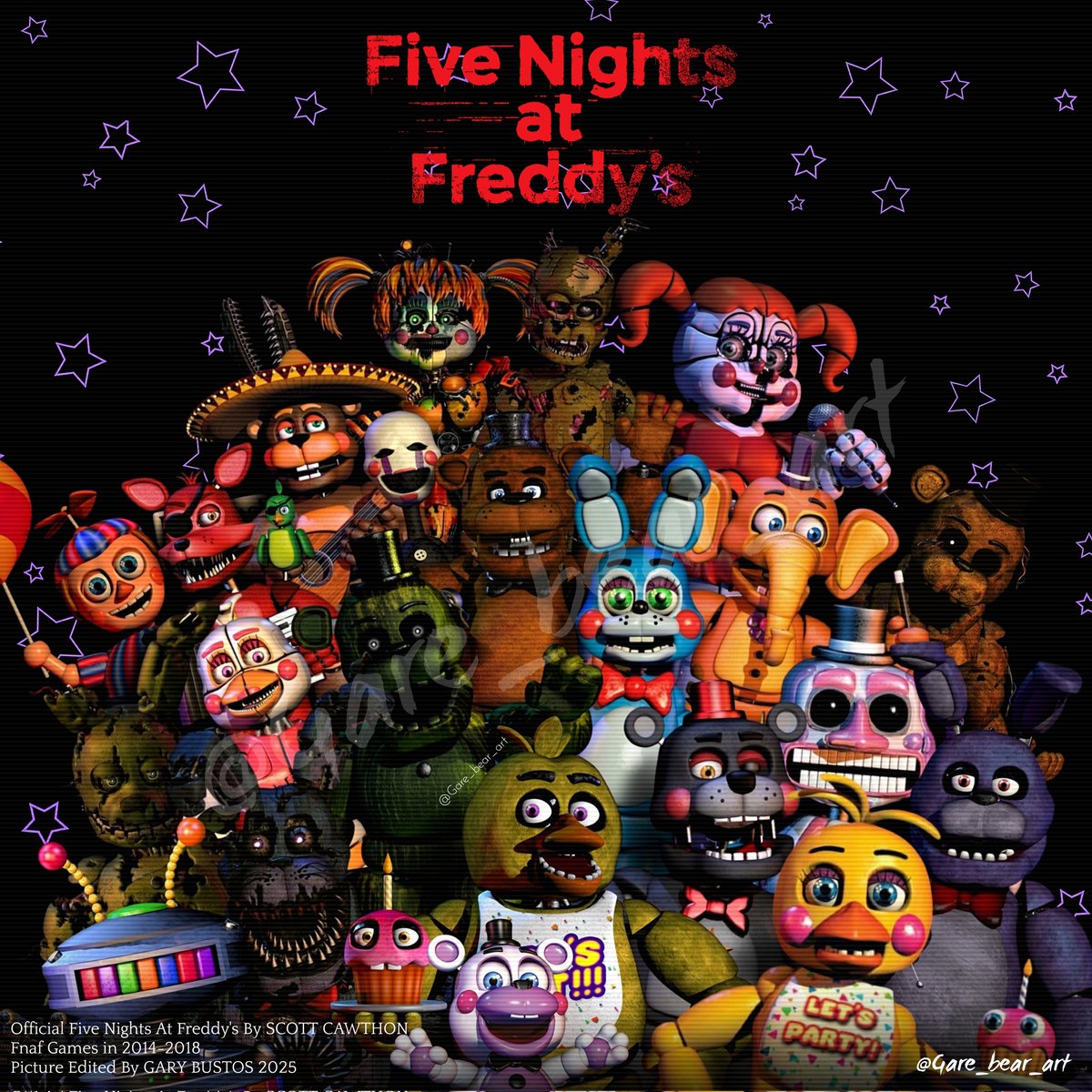 GaryBustos1's tweet photo. Five Nights At Freddy's By SCOTT CAWTHON 2014-2018🐻🐻🐻
What's ur favorite fnaf game by Scott??? Comment down below ur favorite fnaf game😁🐻. Picture edited by me :) #5naf #fnaf #fivenightsatfreddys #scottgames #scottcawthon @FNAF_ScottGames https://t.co/CoGkRBUTeb